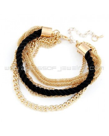 Multi Layer Metal Chain Braided Rope Bracelet